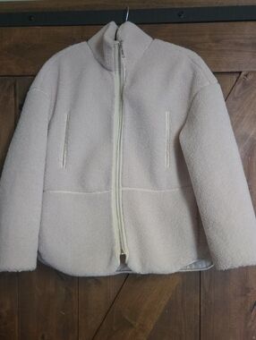 Light Cream Sherpa Zip-Up Jacket - Women